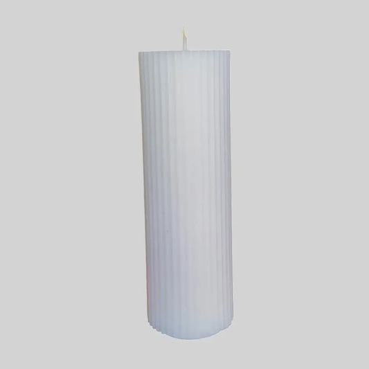 White Pillar Candles with Coconut and Lime fragrance, perfect for creating a tropical aroma and serene ambiance in any space.