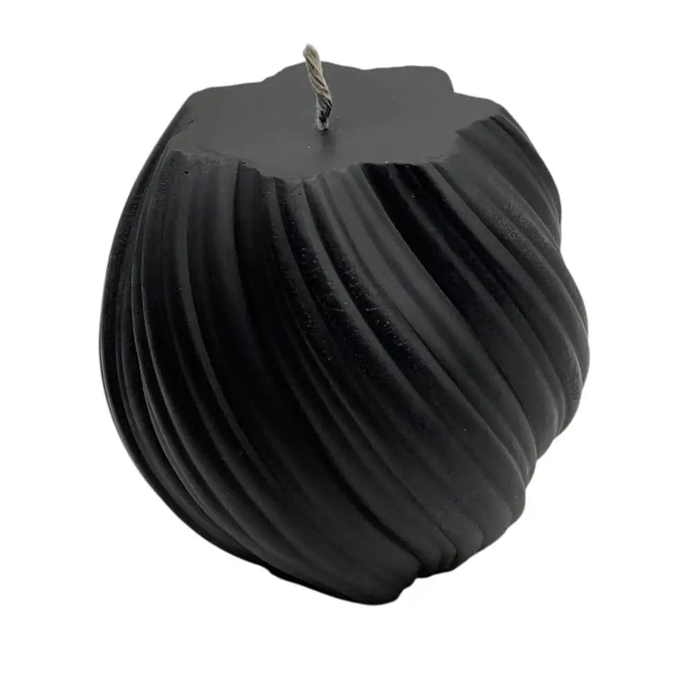 Black Swirly Candle on white background