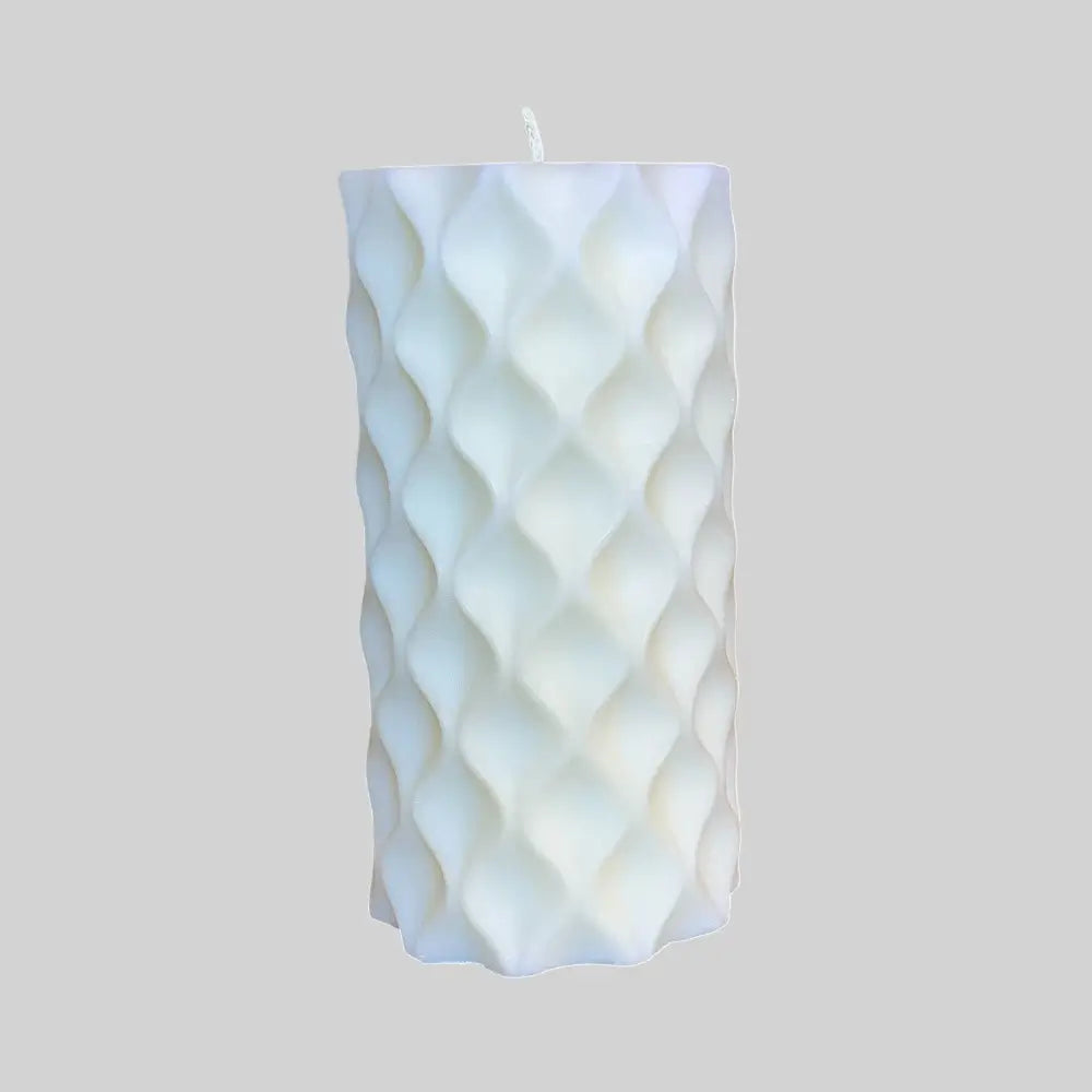 Geometric white candle