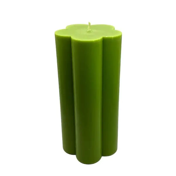 Flower shaped candle on a white background