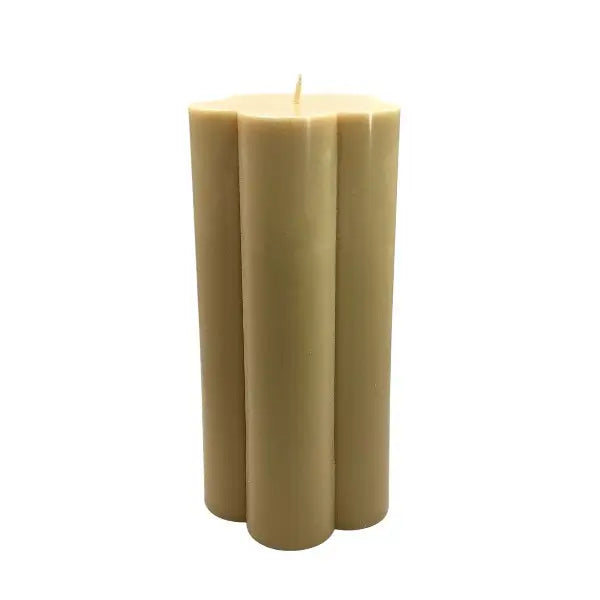 Flower shaped candle on a white background
