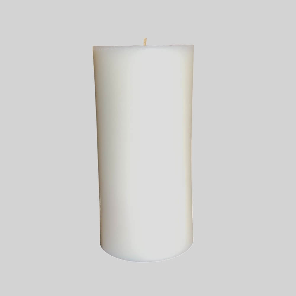 tall round white candle