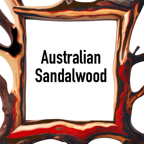 Australian Sandalwood Candle in a rustic wooden frame
