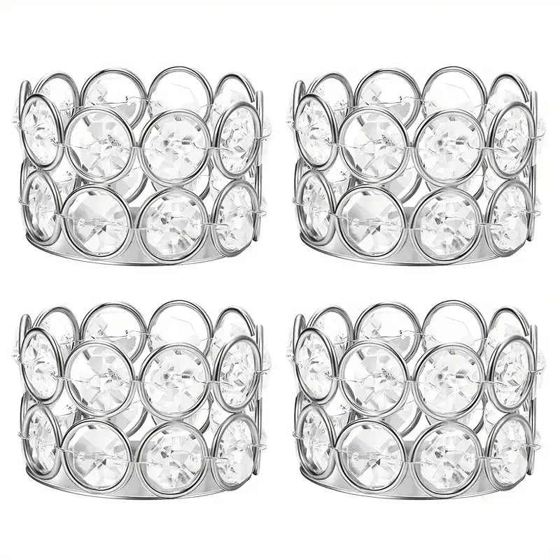 4 Crystal Tealight Candle Holder