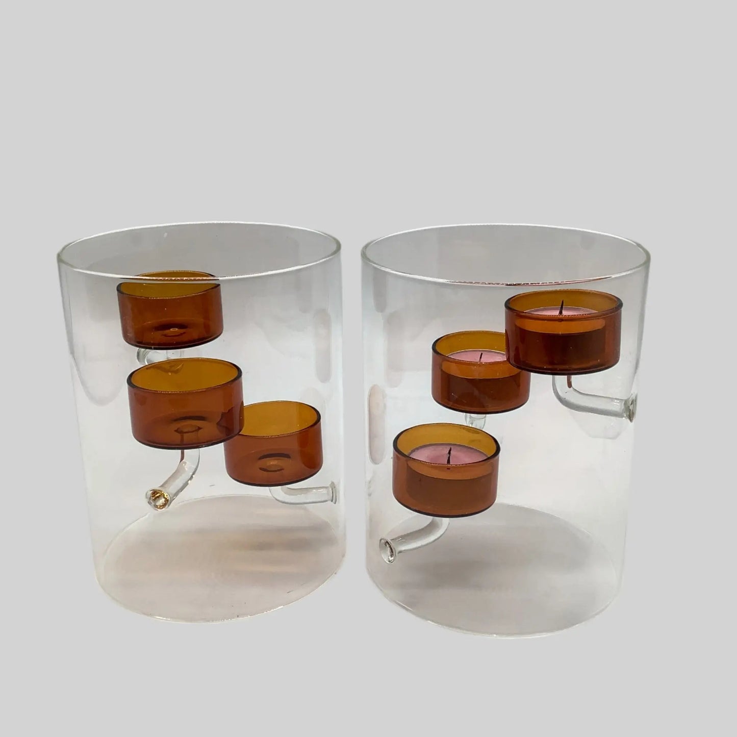 2 Hurricane Glass Candle Holders