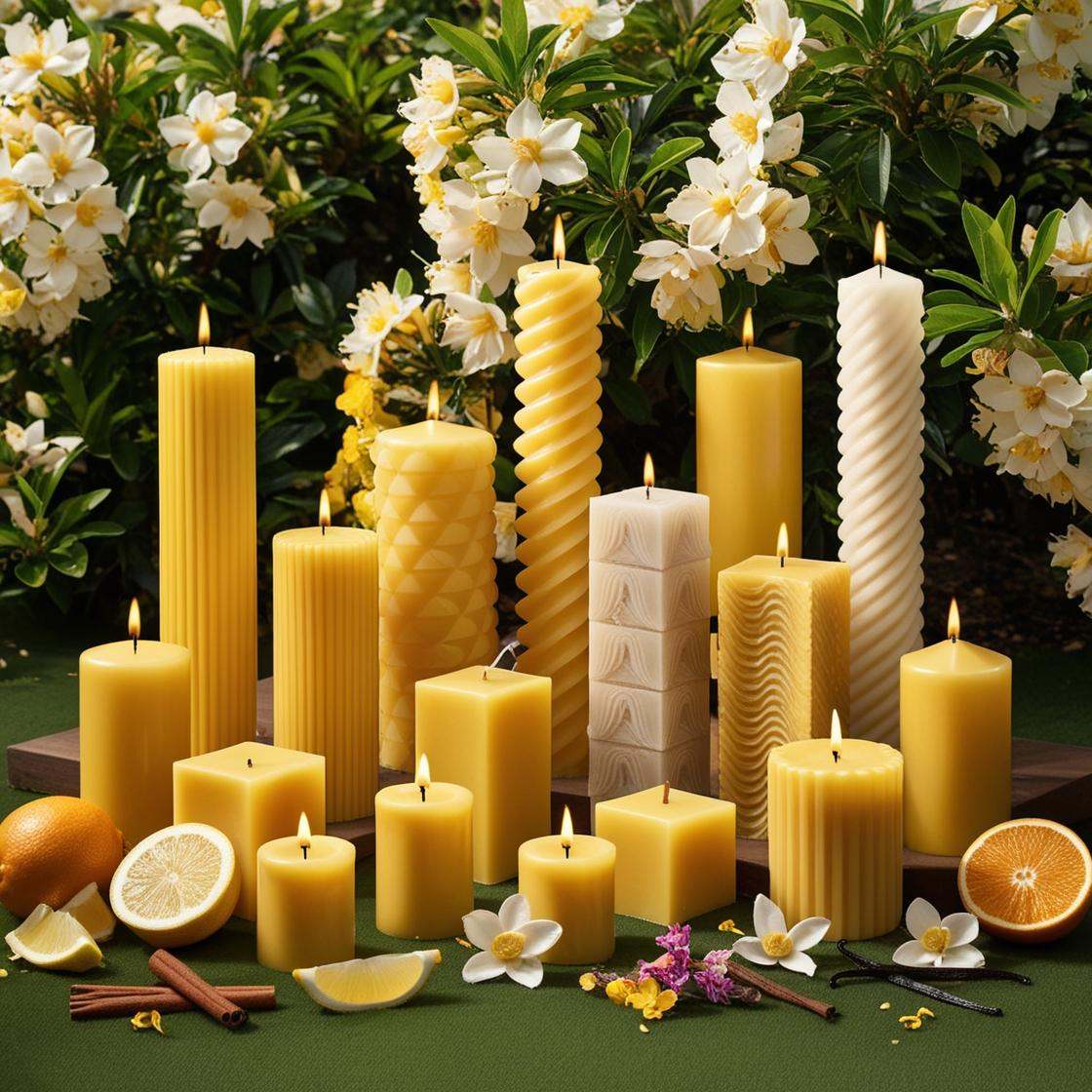 Jasmine Scented Soy Pillar Candles