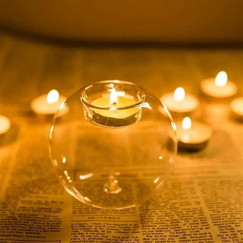 Orb Glass Candle Holders