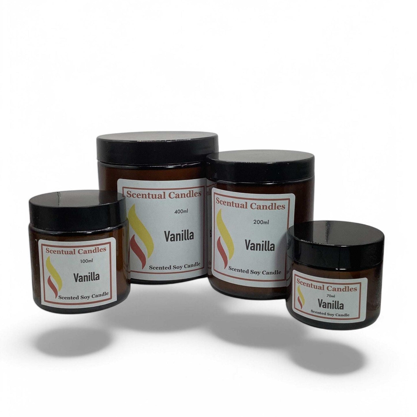Vanilla Scented Soy Candle Sizes