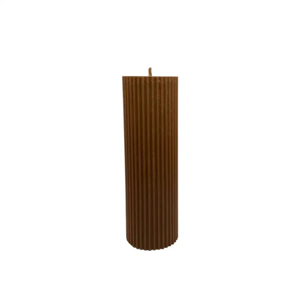 Australian Sandalwood Scented Ribbed Column Soy Pillar Candle