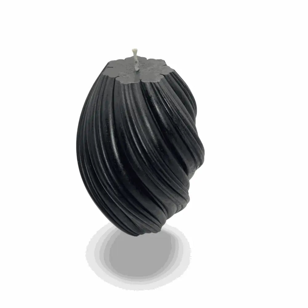 915g Large Swirly Black Vanilla Scented Soy Pillar Candles
