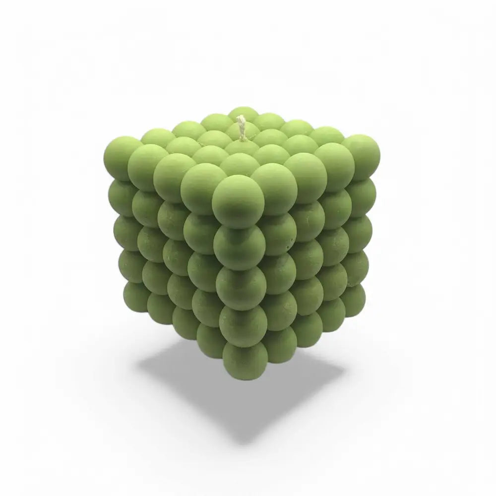 Green Bubble Cube Candle