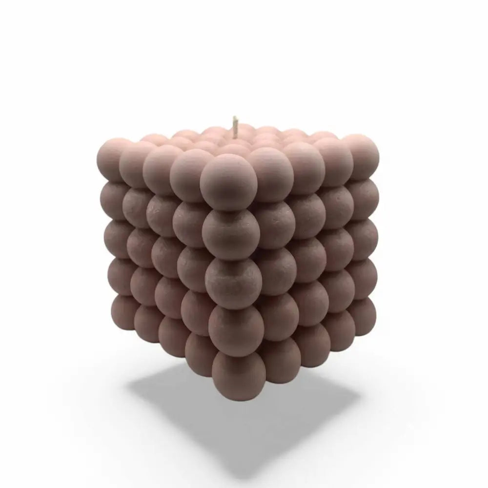 Vanilla Beige Bubble Cube Candle