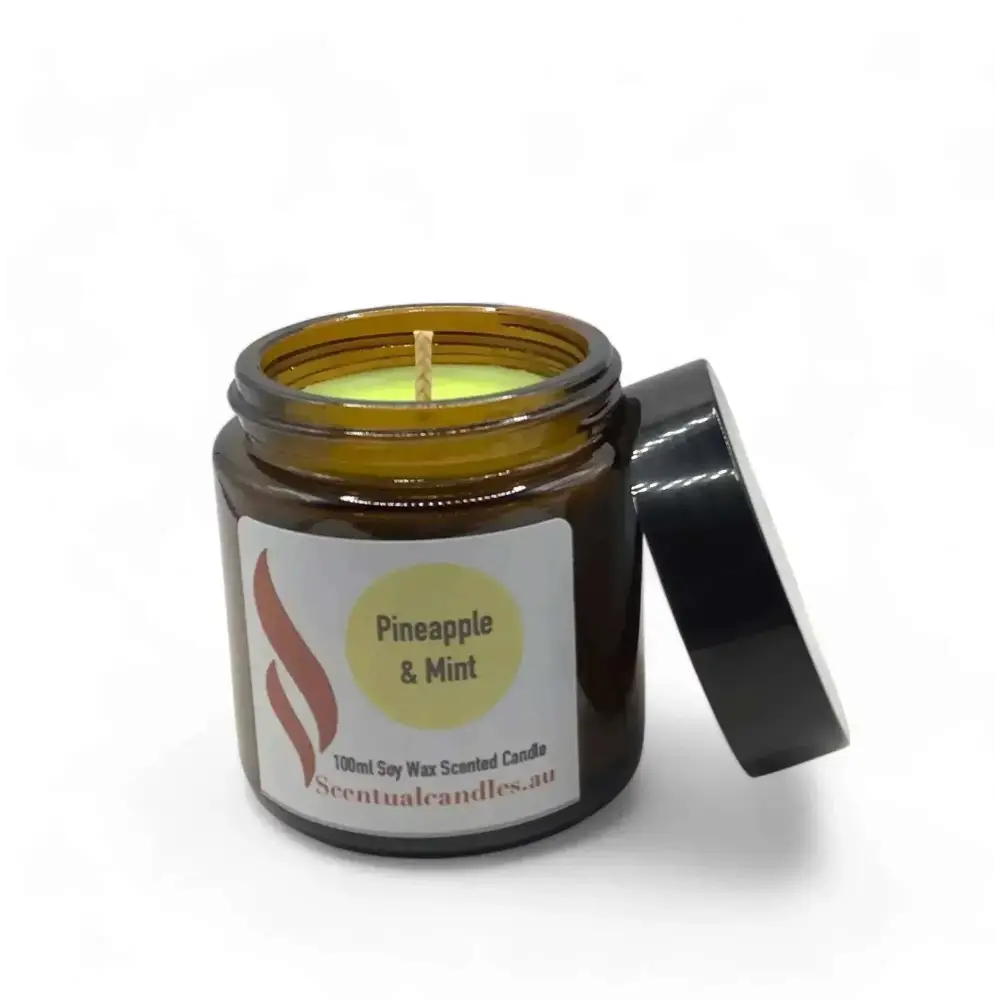 Pineapple Mint scented soy candle in Citrus Fresh Candle Gift Set