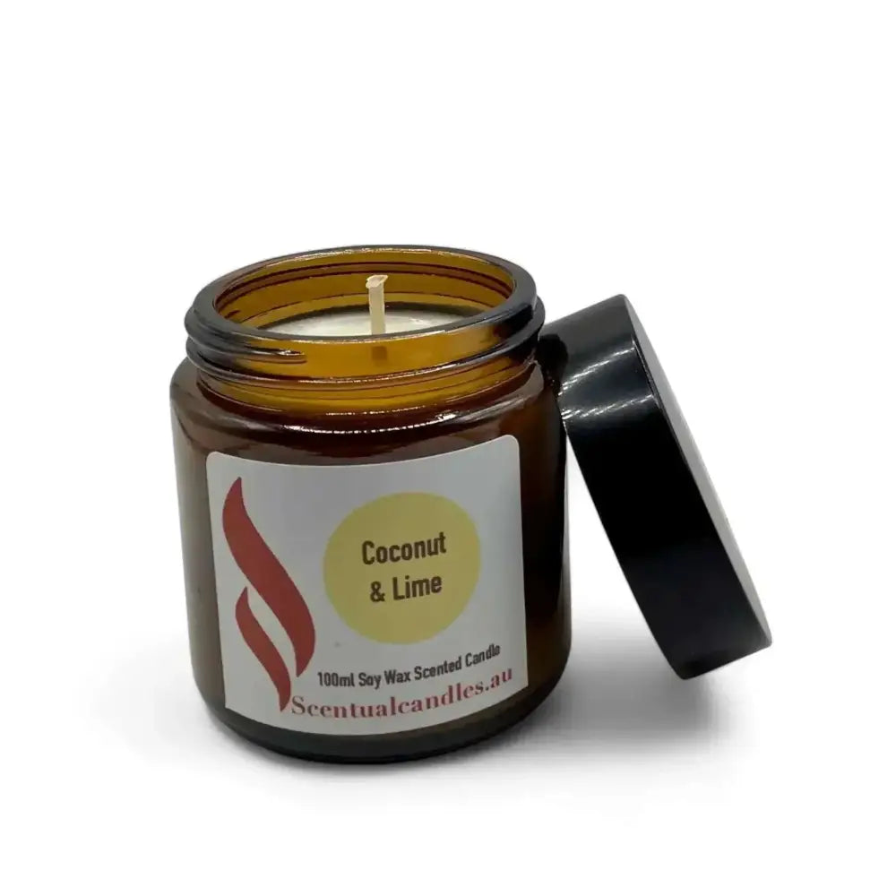 Coconut Lime Scented Soy Candle in Citrus Fresh Candle Gift Set