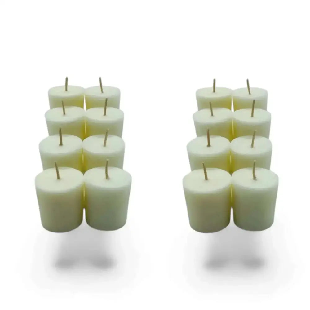 Coconut Lime Soy Votive Candles in packs, offering tropical fragrance and soft glow.