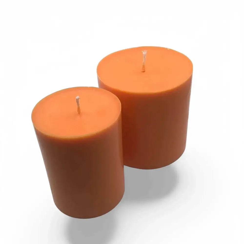 Fruit Scented Soy Candle Set of 2 with vibrant orange color, natural aroma, and eco-friendly design.