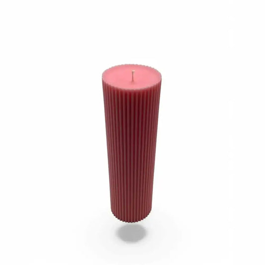 Honeysuckle Candles scented soy pillar in a stylish ribbed design, offering floral and fruity bliss in elegant form.