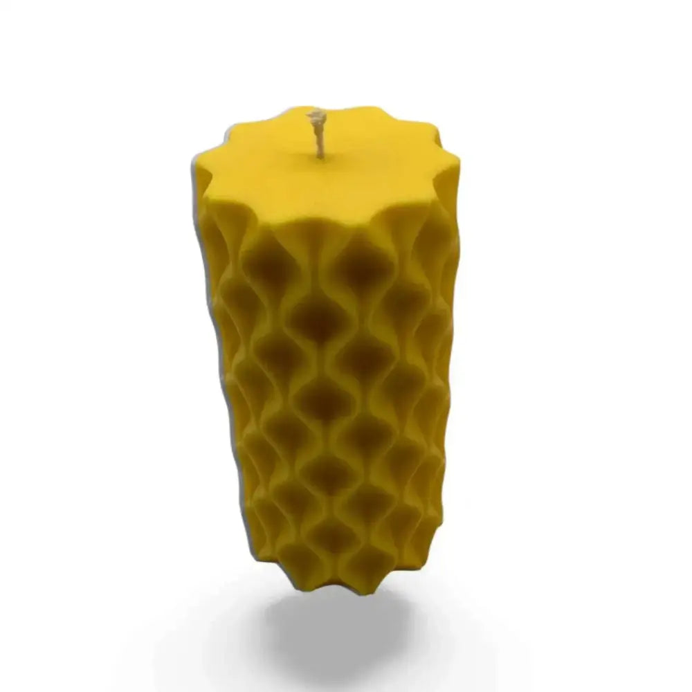 Jasmine scented soy wavy candles with artistic texture.