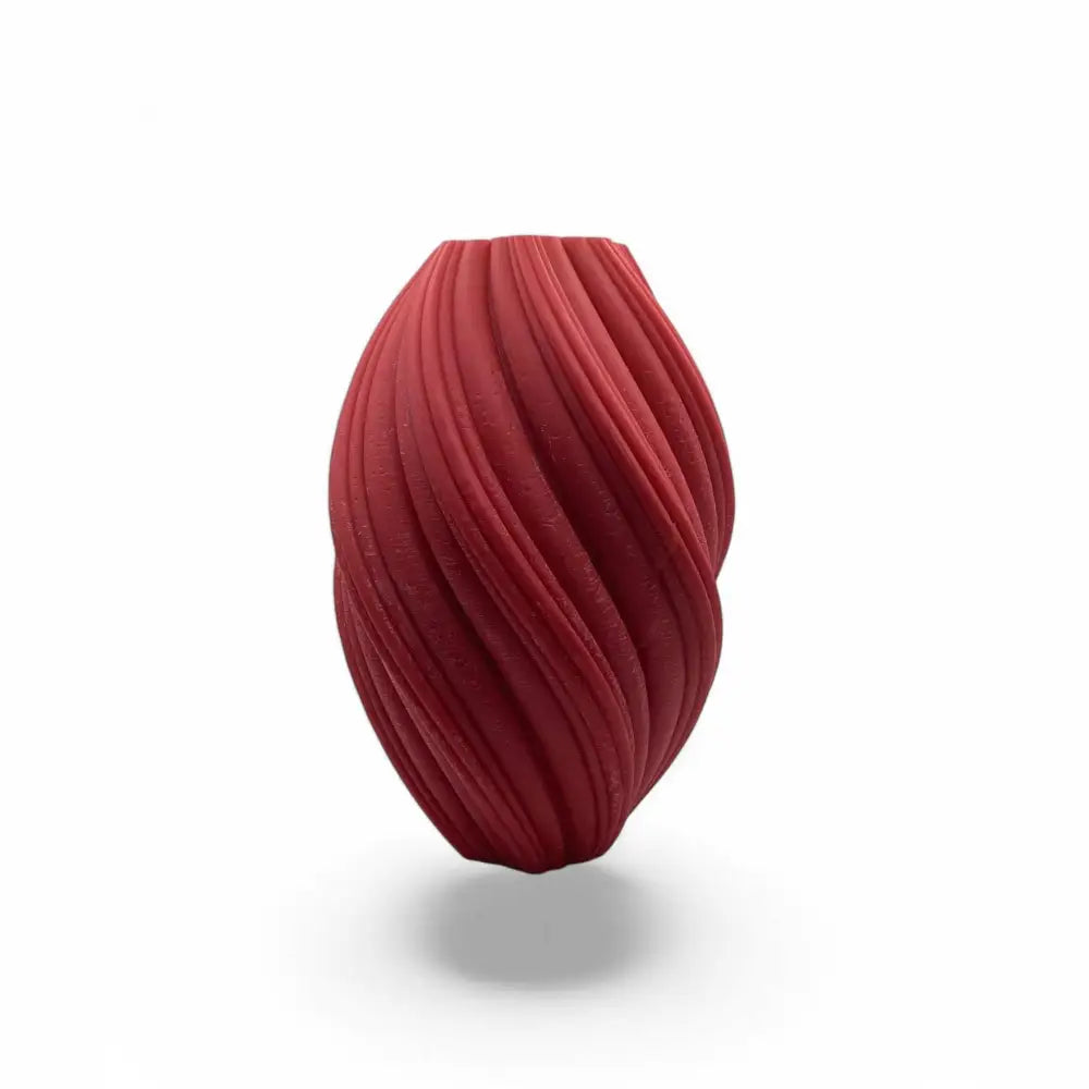 Red Large Pillar Candle Swirly Shape
