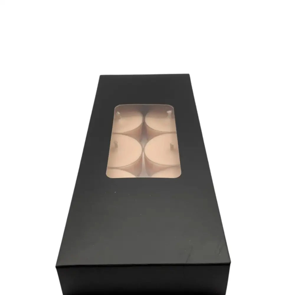 Box of 10 Scented Tealight Candles with window display, ideal for adding ambiance and fragrance to your space.