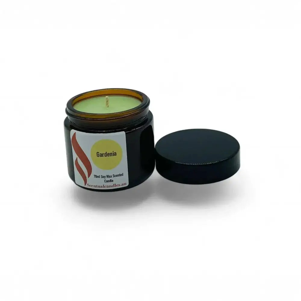 Set of 4 Mini Soy Candles in Amber Jars with Floral Scents