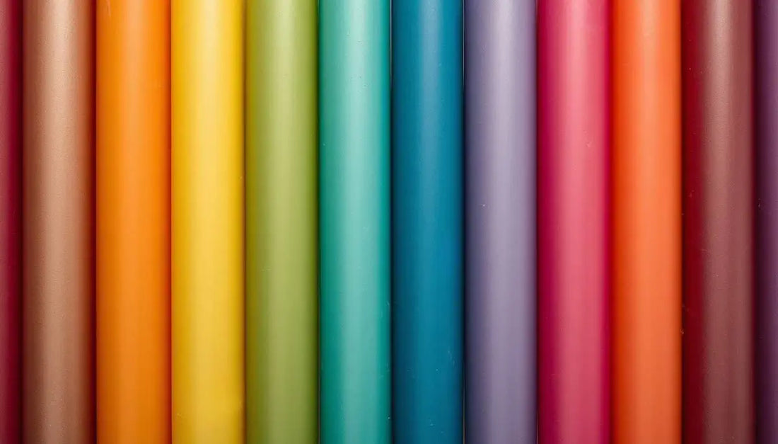 Vibrant colored candles for making Custom Candles in a variety of shades and lengths.