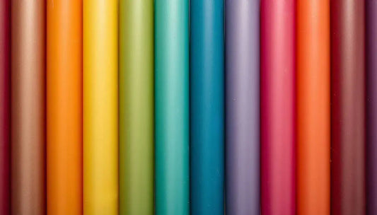 Vibrant colored candles for making Custom Candles in a variety of shades and lengths.