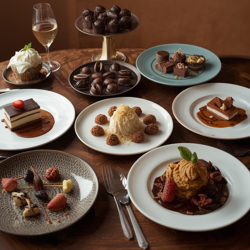 Assorted desserts capturing the essence of the Gourmand Fragrance Family Collection with rich, edible inspired scent profiles.