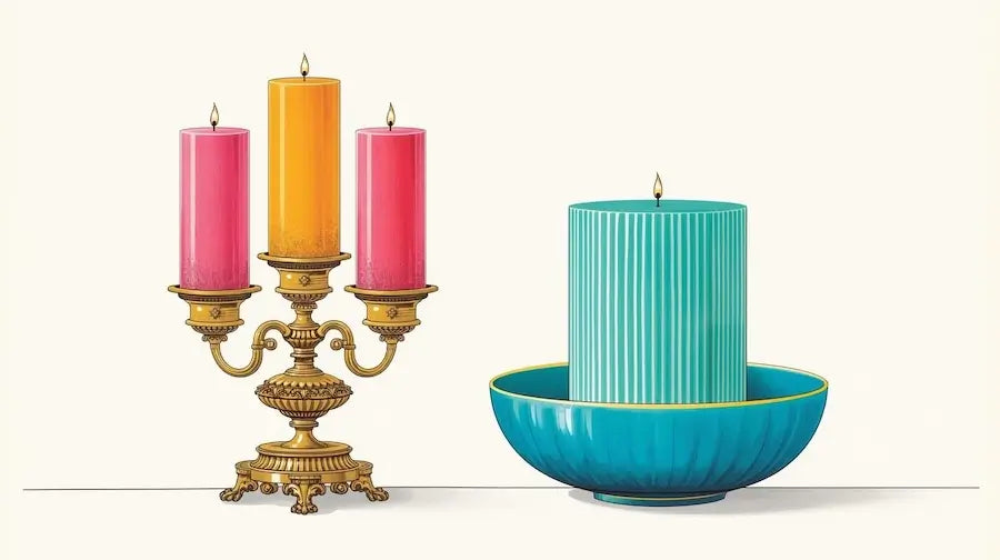 Glass holder with three tea light candles, part of Candle Accessories collection, ideal for enhancing home decor and candle longevity.