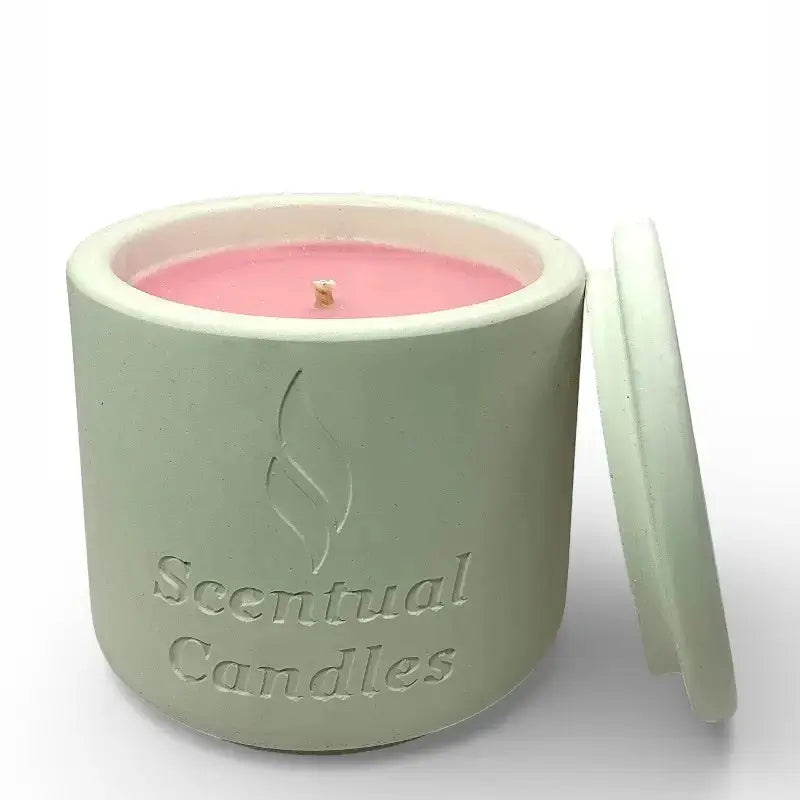 Australian Florals and Honey scented soy candle in a white jar