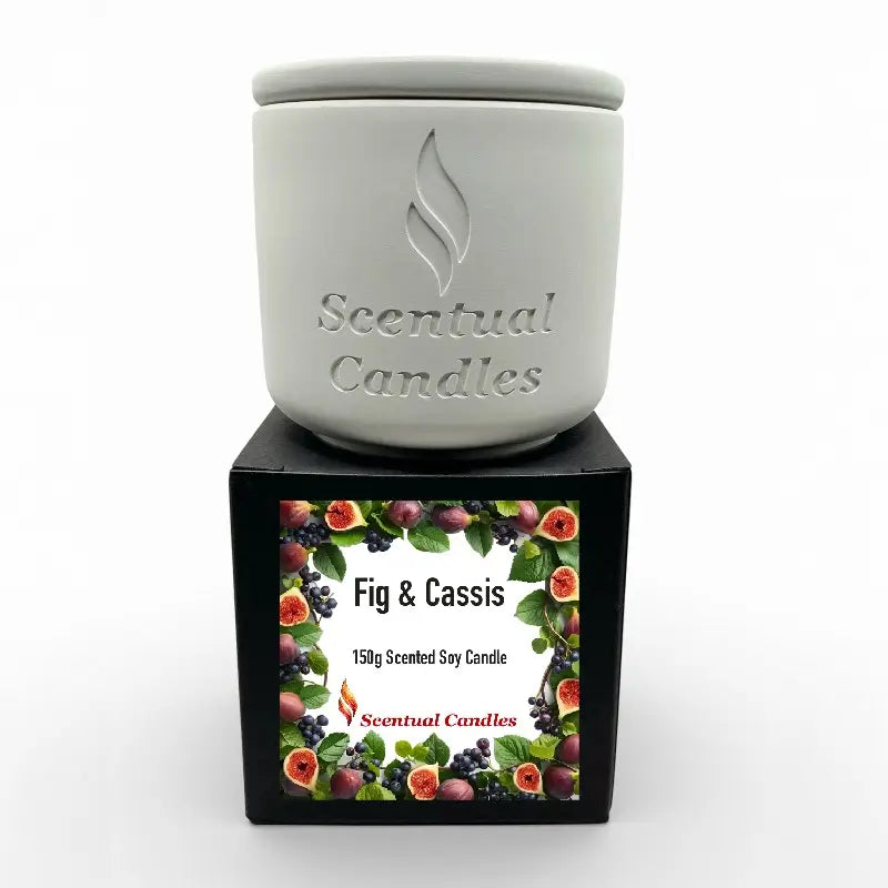 Blood Orange Fig and Lychee Candle Set with a luxurious design and vibrant colors from Scentual Candles.