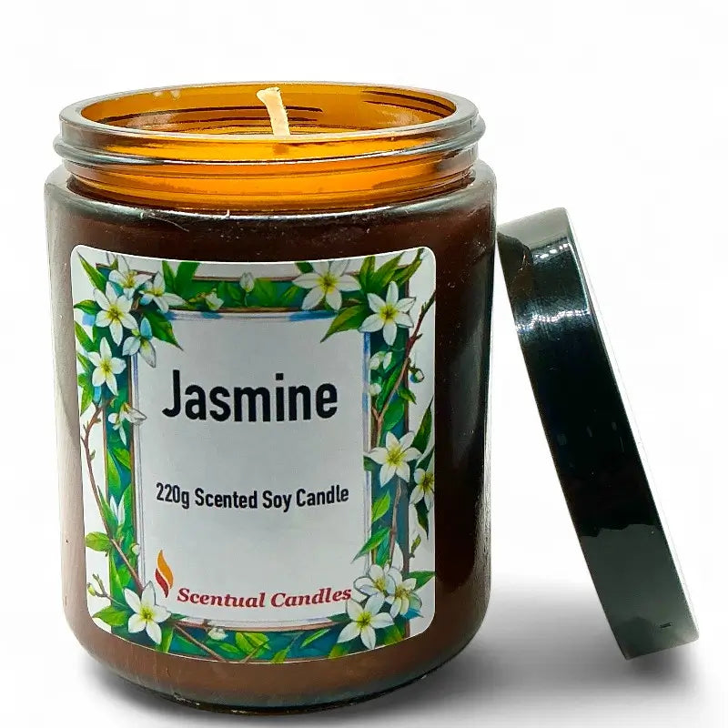 Jasmine Candle - Scented Soy Floral for a sophisticated atmosphere