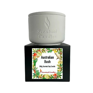 Australian Scents Candle Set featuring 300g Soy Wax Candle, Australian Bush scent in elegant packaging.