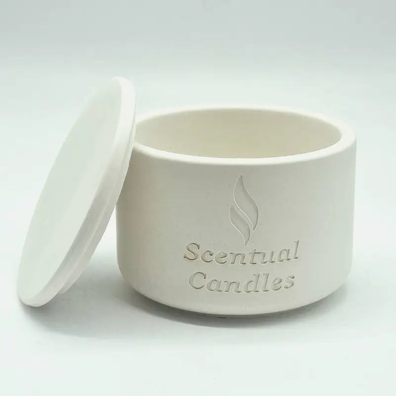 Minimalist candle jar with lid from Australian Sandalwood Candle collection. Perfect for home fragrance enthusiasts.