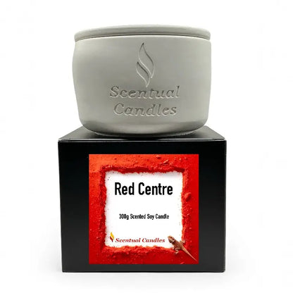 Woody and Earthy Scented Candles Set featuring Red Centre 300g candle