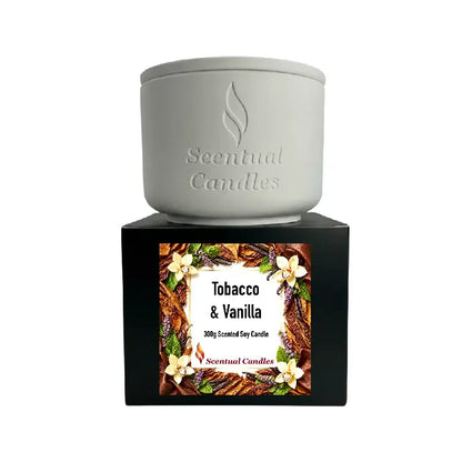 Tobacco and Vanilla Candle Set - Velvet Nights in a scented soy candle design by Scentual Candles