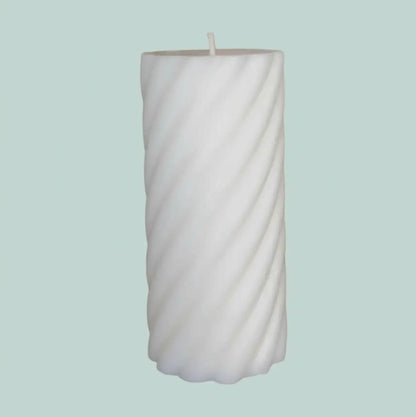 White Pillar Candles - Coconut and Lime scent with tropical design, perfect for home relaxation and refreshing your space.