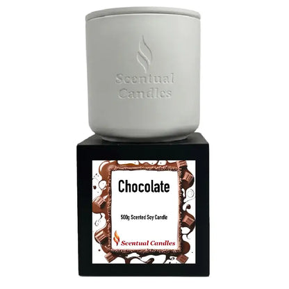 Chocolate Candle - Scented Soy Candle from Scentual Candles with rich chocolate fragrance