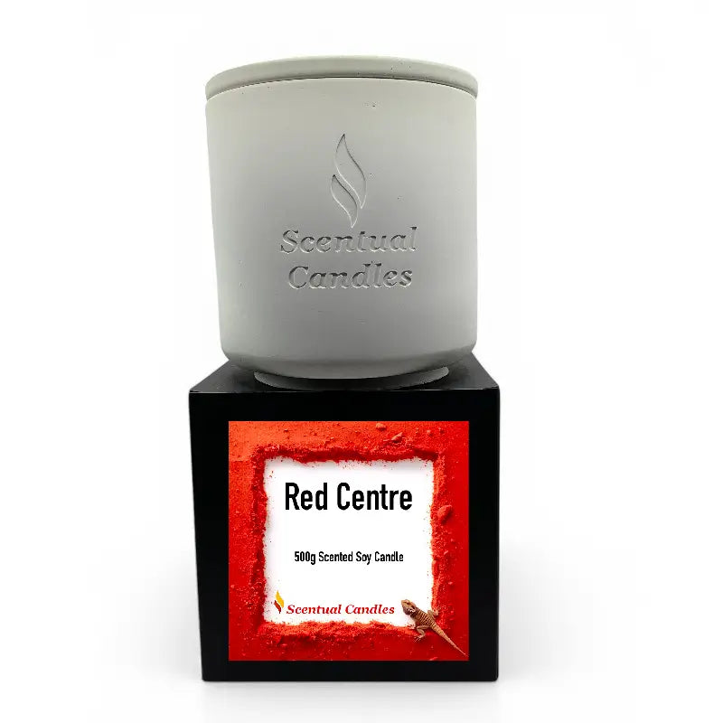 Spicy Vanilla and Buddhawood 'Red Centre' Candle from the Australian Scents Collection