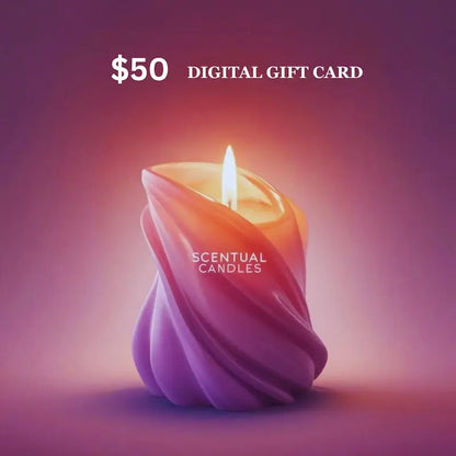 $50 Scentual Candles Gift Card - Digital Candles Gift Card with glowing candle design