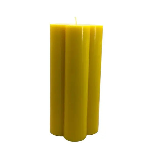 Flower shaped candle on a white background