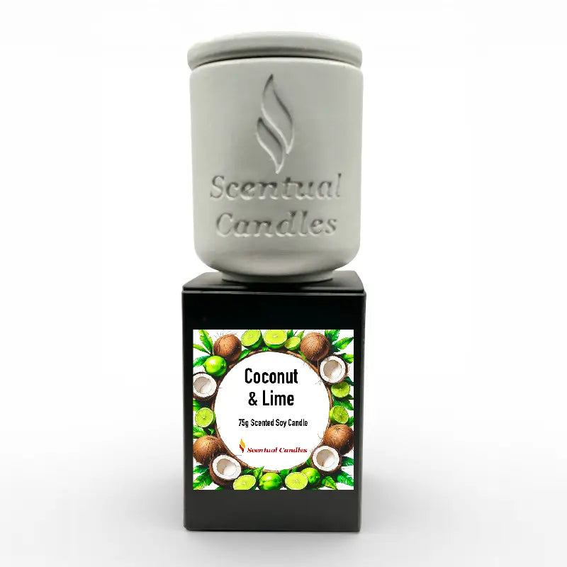 Coconut and Lime Candle - Tropical scented soy candle with coconut and lime fragrance.