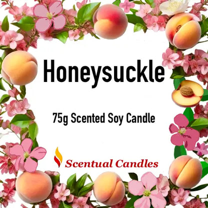 Set of 4 Mini Candles - 75g Honeysuckle Scented Soy Floral Candle
