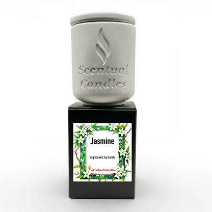 Jasmine scented candle from Set of 4 Mini Candles - Florals, featuring soy candles with floral fragrances.