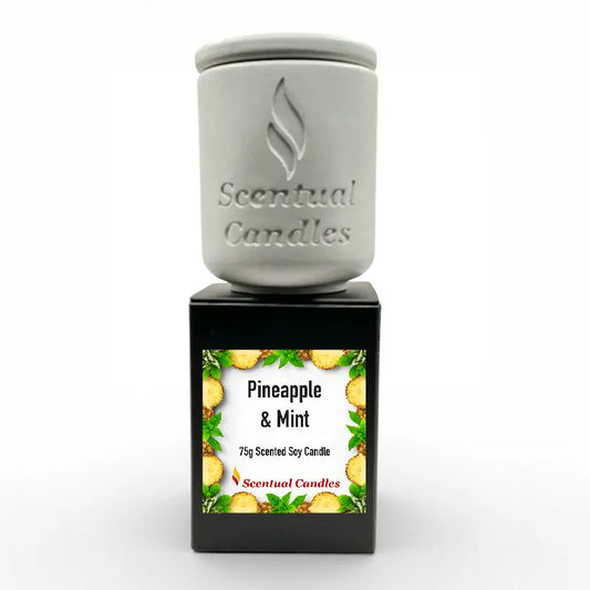 Pineapple and Mint Scented Soy Candle
