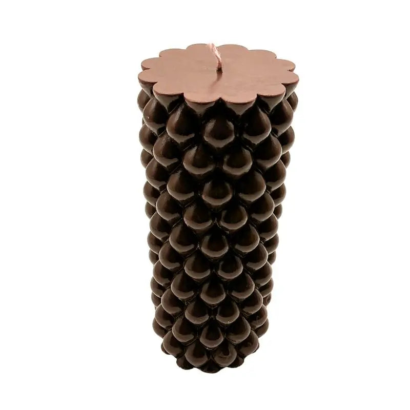 Australian Sandalwood Scented Soy Pillar Candle with a decorative pattern