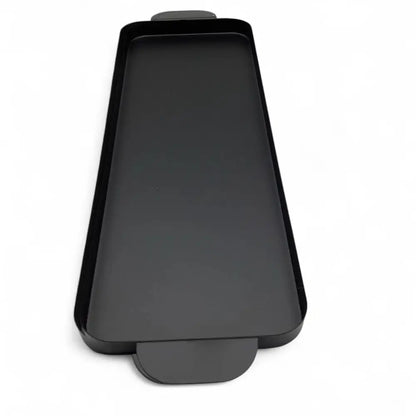 Candle Tray Large Black Metal 39cm - sleek powder-coated design perfect for oversized candles.