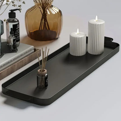Black Metal Candle Tray display