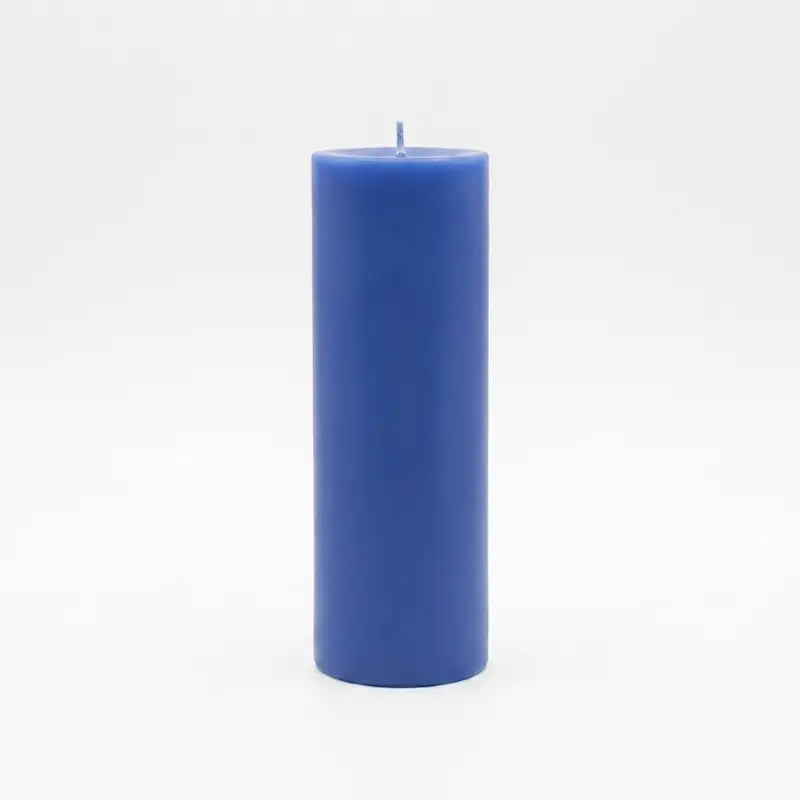 Giant Pillar Candle in vibrant blue color, tall and cylindrical design for home decor and ambiance.