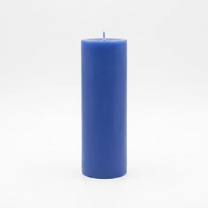 Giant Pillar Candle in vibrant blue color, tall and cylindrical design for home decor and ambiance.